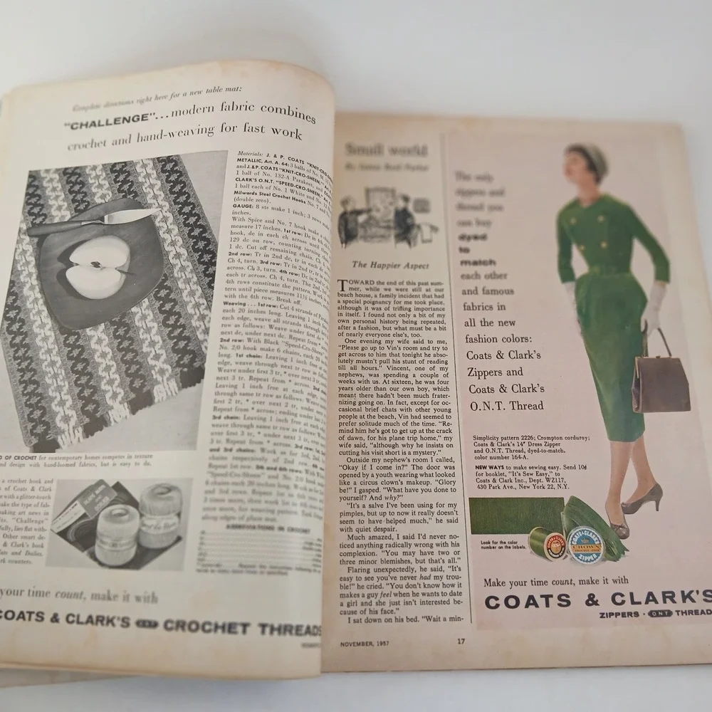 WOMAN'S DAY Vintage Magazine November 1957 Cheesecake Recipes Costume Dolls READ